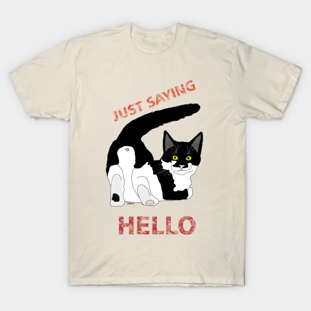 A Tuxedo Cat butt hello  Copyright TeAnne T-Shirt by TeAnne